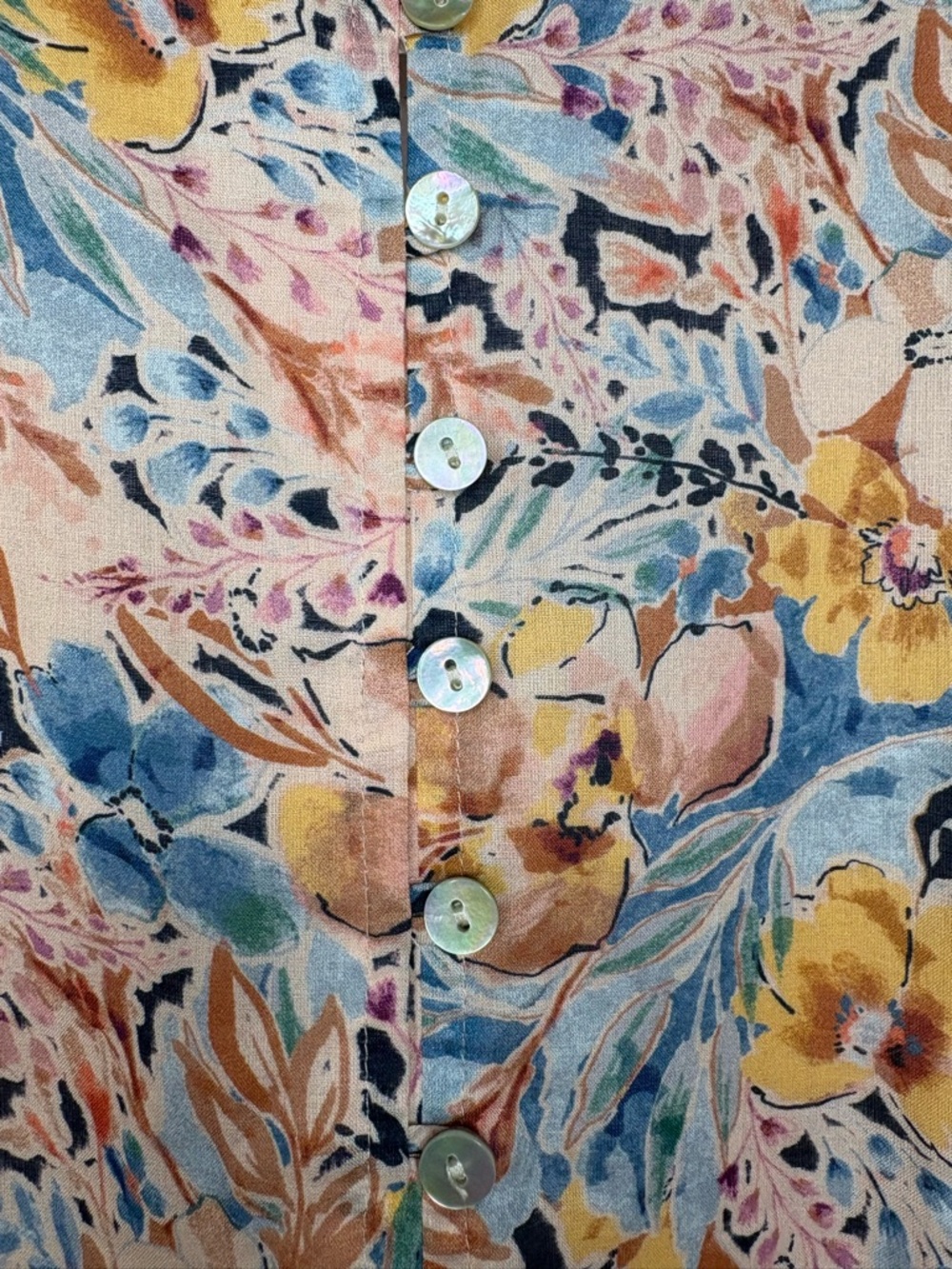 J. Jill Floral Sleeveless Maxi Dress in Yellow, Blue & Cream - Picture 6 of 15